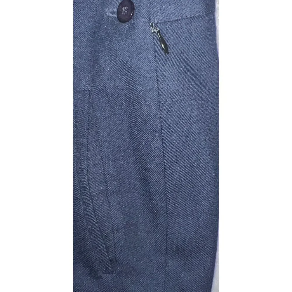 Talbots Vintage 80s Womens 14 100% Worsted Wool Lined USA Made Pants Skirt Navy - Picture 7 of 12
